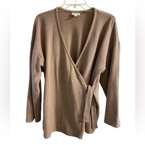 J Jill pure Jill knit cardigan kimono side closure tan Medium